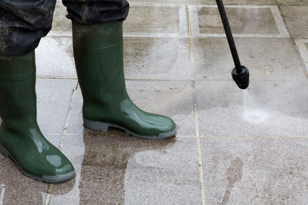 Commercial sidewalk cleaning